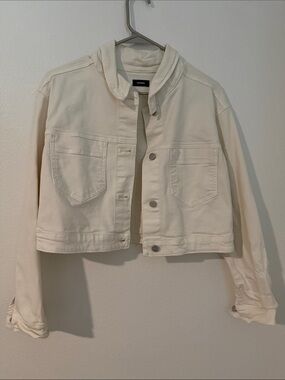 Express Cropped Cream Jean Jacket